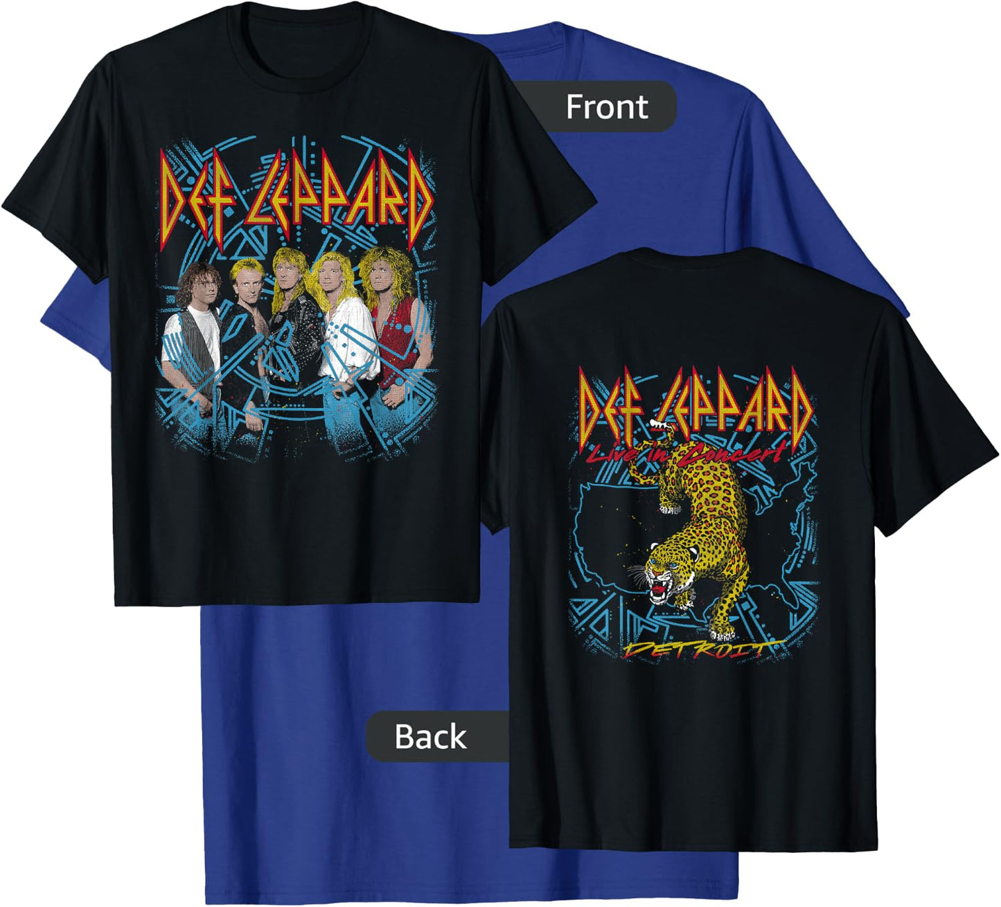 Def Leppard - Hysteria City Detroit T-Shirt - T-Shirt | Royal