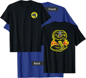 The Karate Kid Front Back Cobra Kai Yellow Fist Movie T-Shirt - T-Shirt | Royal