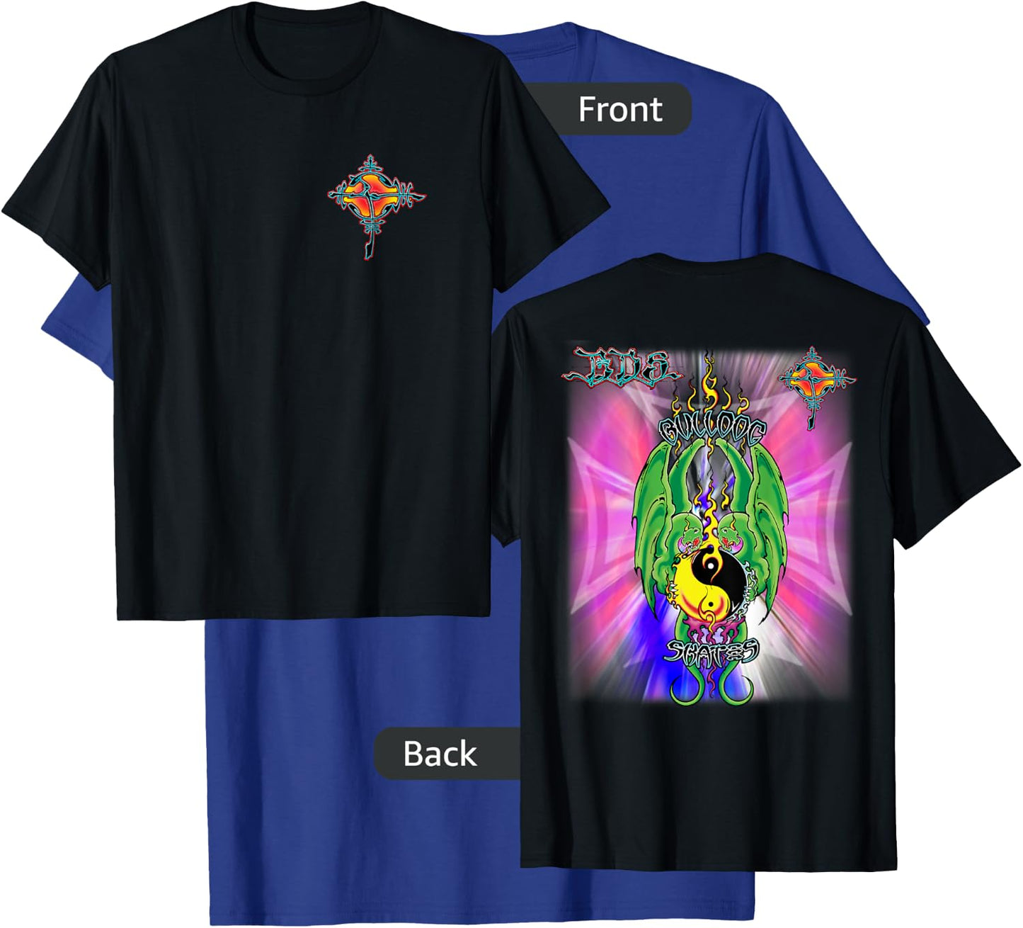 BDS 2 Dragons Bulldog Skates Design Venice POP Men Women Kids T-Shirt - T-Shirt | Royal