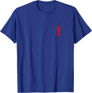 Q Card Queen Hearts Matching Couple Saint Valentine's Day T-Shirt - T-Shirt | Royal
