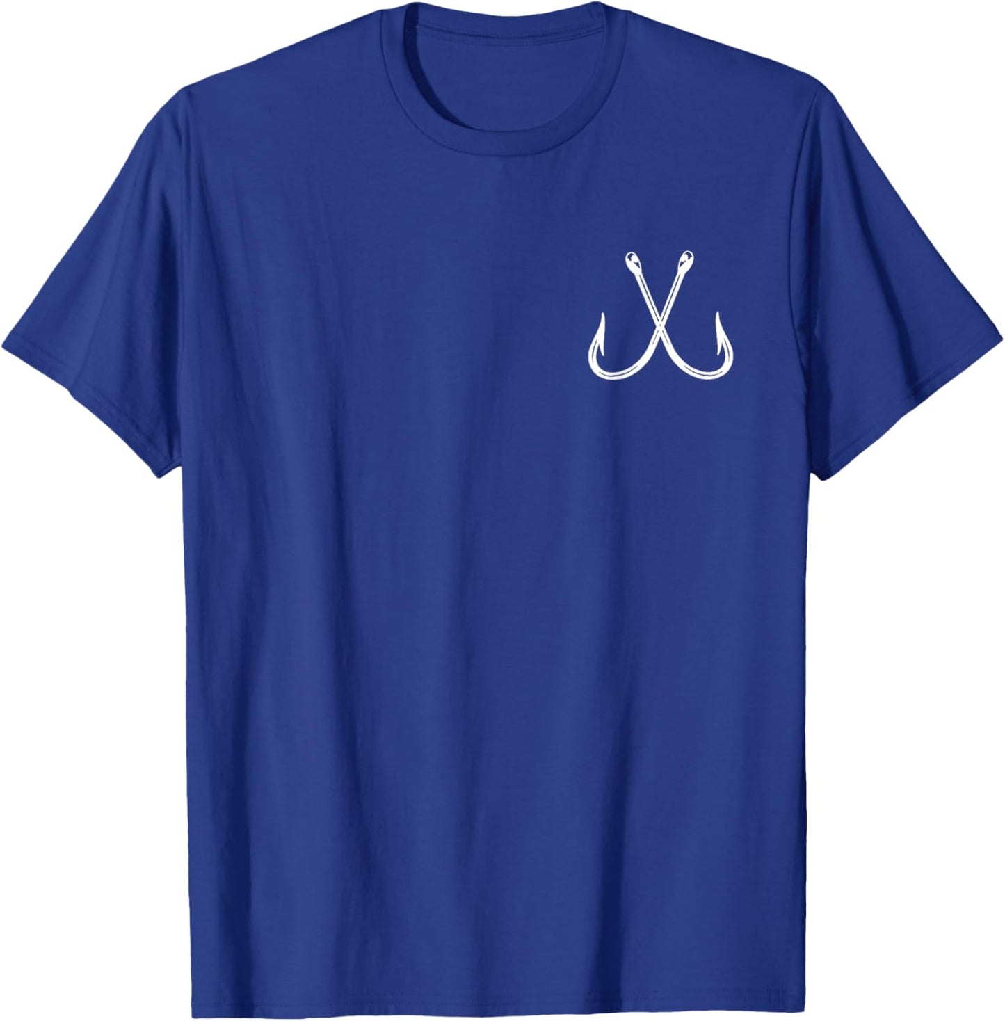 Crossed Fishing Hook Fisherman Pocket Logo Graphic Gift Men T-Shirt - T-Shirt | Royal