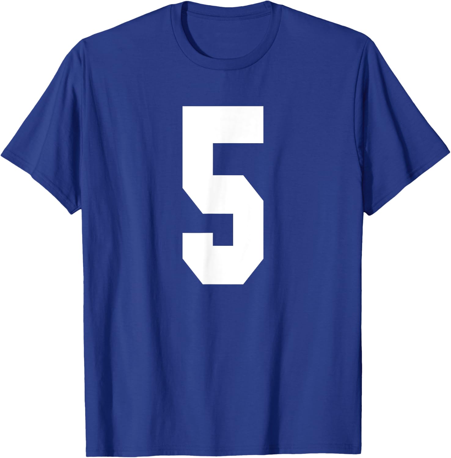 # 5 Team Sports Jersey Front & Back Number Player Fan T-Shirt - T-Shirt | Royal
