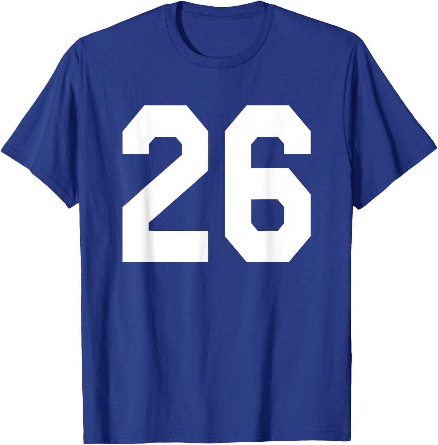 Number 26 Sports Jersey Front and Back Team Player T-Shirt - T-Shirt | Royal
