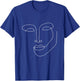 Modern Line Art Woman Face Elegant Minimal Style Design T-Shirt - T-Shirt | Royal