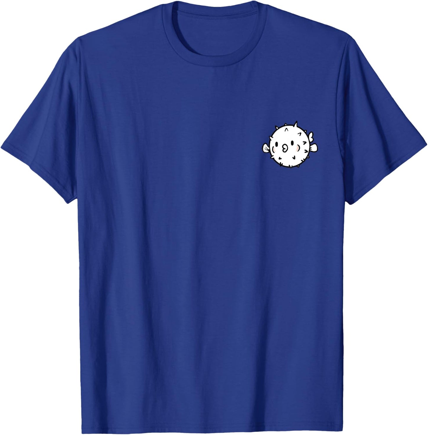 Cute Puffer Fish Graphic T-Shirt - T-Shirt | Royal