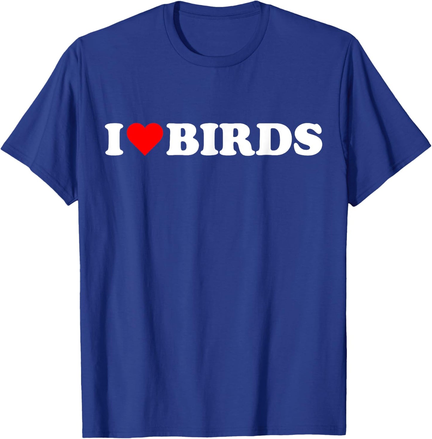 I heart Birds I love Birds cute red heart Bird lover cute T-Shirt - T-Shirt | Royal