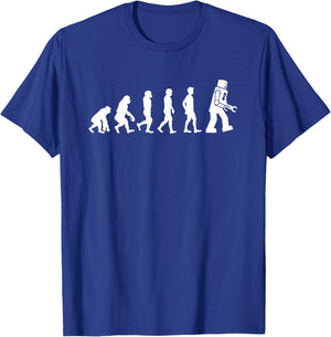 Funny - Ape, Monkey, Man to Robot Evolution T-Shirt - T-Shirt | Royal
