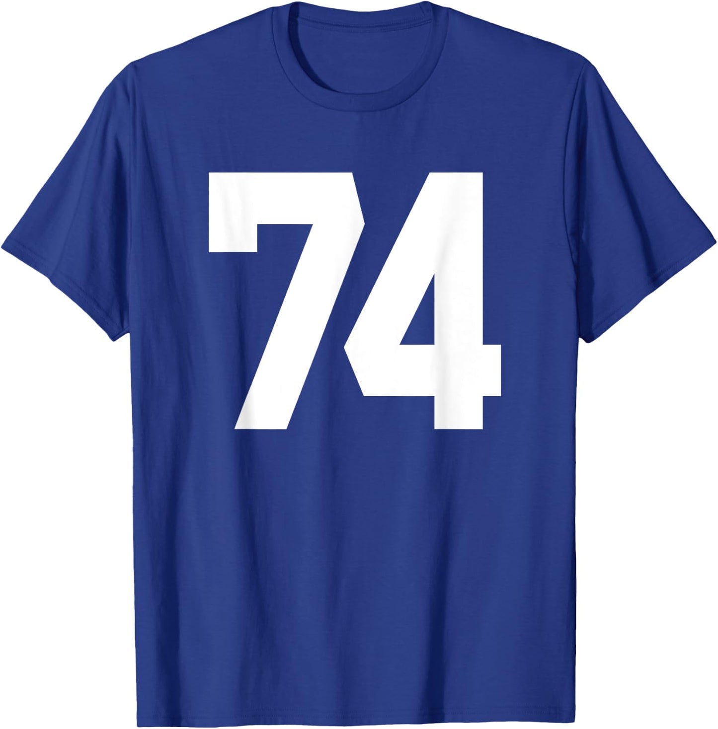 Number 74 Sports Jersey Front and Back Team Player T-Shirt - T-Shirt | Royal