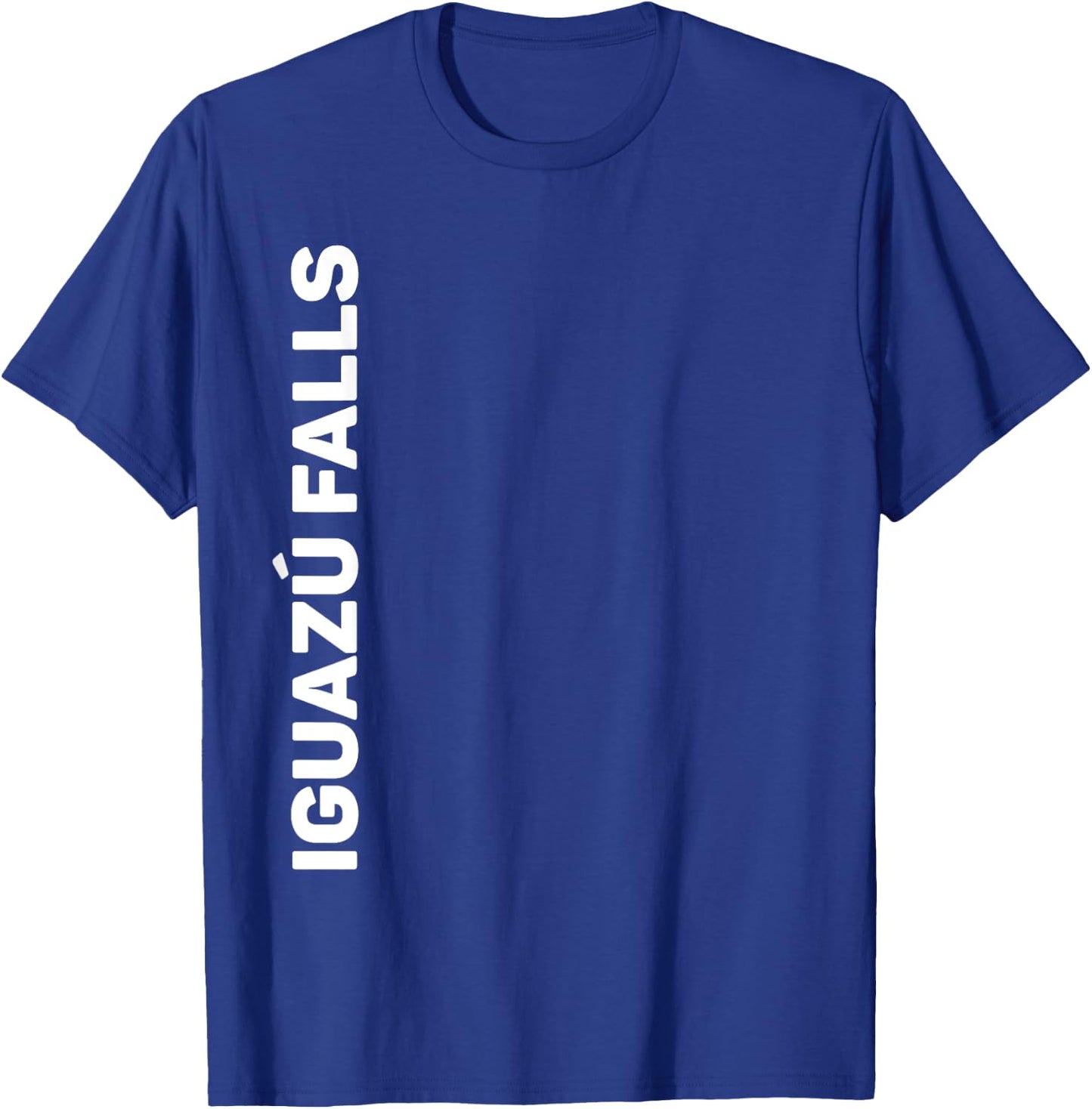 Iguazu Falls Vertical Text T-Shirt - T-Shirt | Royal
