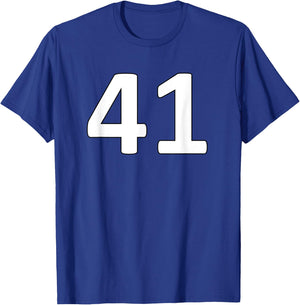 Number 41 Sports Jersey For Teams, Players, and Fans T-Shirt - T-Shirt | Royal
