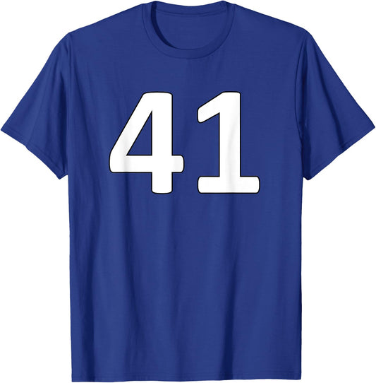 Number 41 Sports Jersey For Teams, Players, and Fans T-Shirt - T-Shirt | Royal