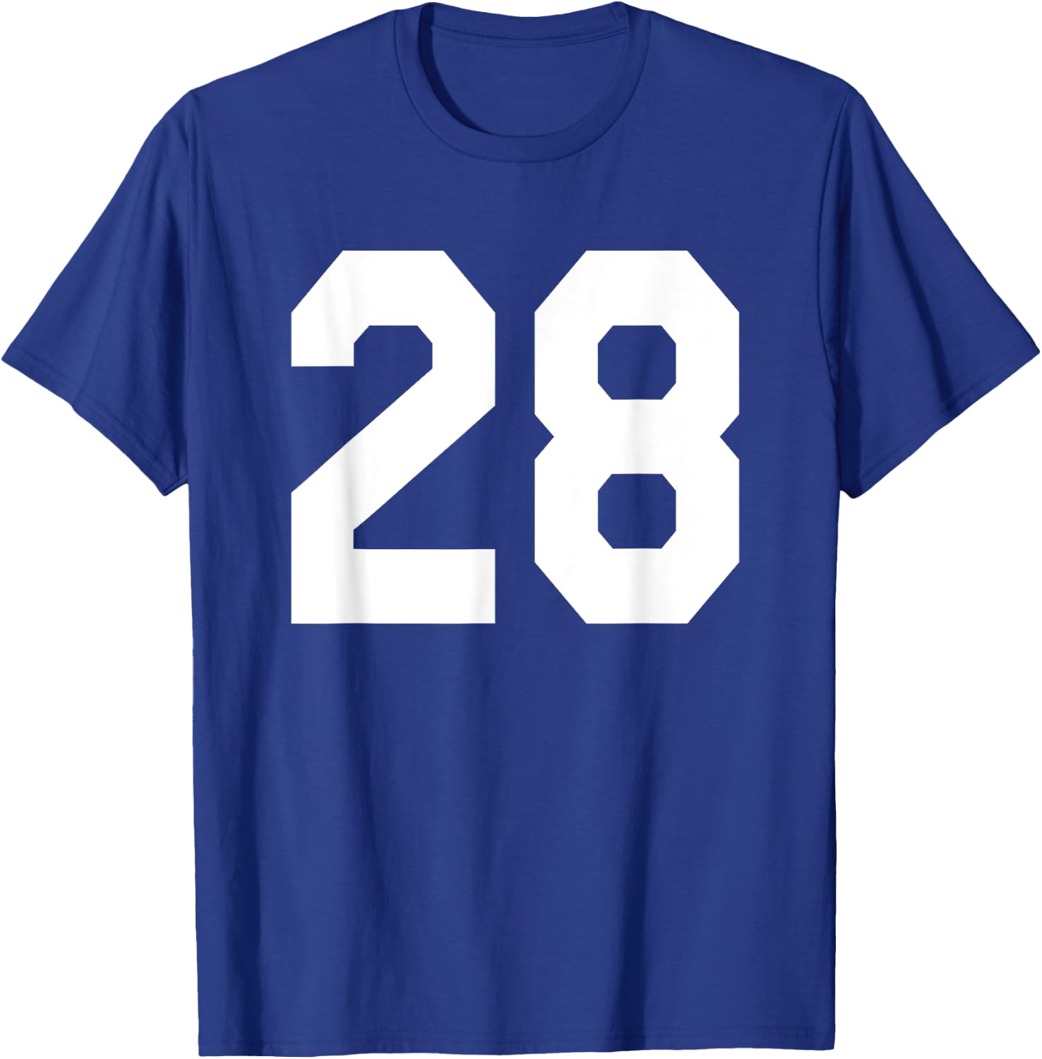 Number 28 Sports Jersey Front and Back Team Player T-Shirt - T-Shirt | Royal