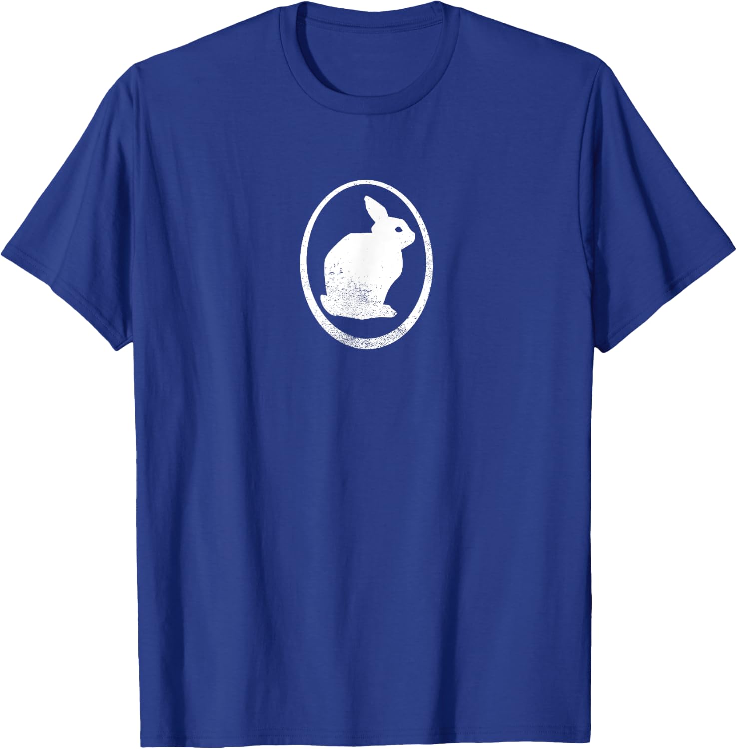 White silhouette of a bunny, stylized for rabbit lovers T-Shirt - T-Shirt | Royal