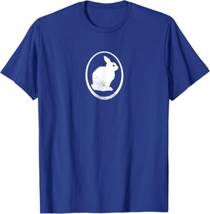White silhouette of a bunny, stylized for rabbit lovers T-Shirt - T-Shirt | Royal