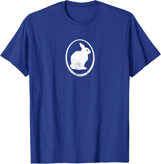 White silhouette of a bunny, stylized for rabbit lovers T-Shirt - T-Shirt | Royal