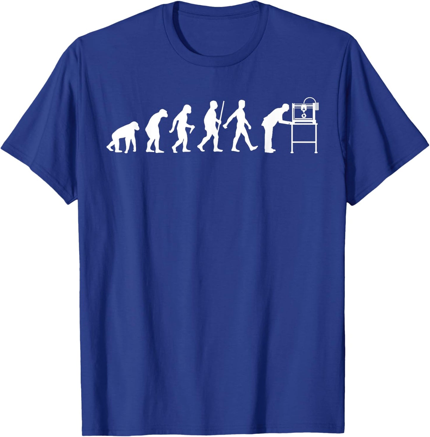 Funny 3D Printer Designs Men Women 3D Printing Evolution T-Shirt - T-Shirt | Royal