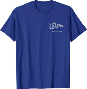 Join or Die Snake Franklin Independence Gadsden 1776 Flag T-Shirt - T-Shirt | Royal