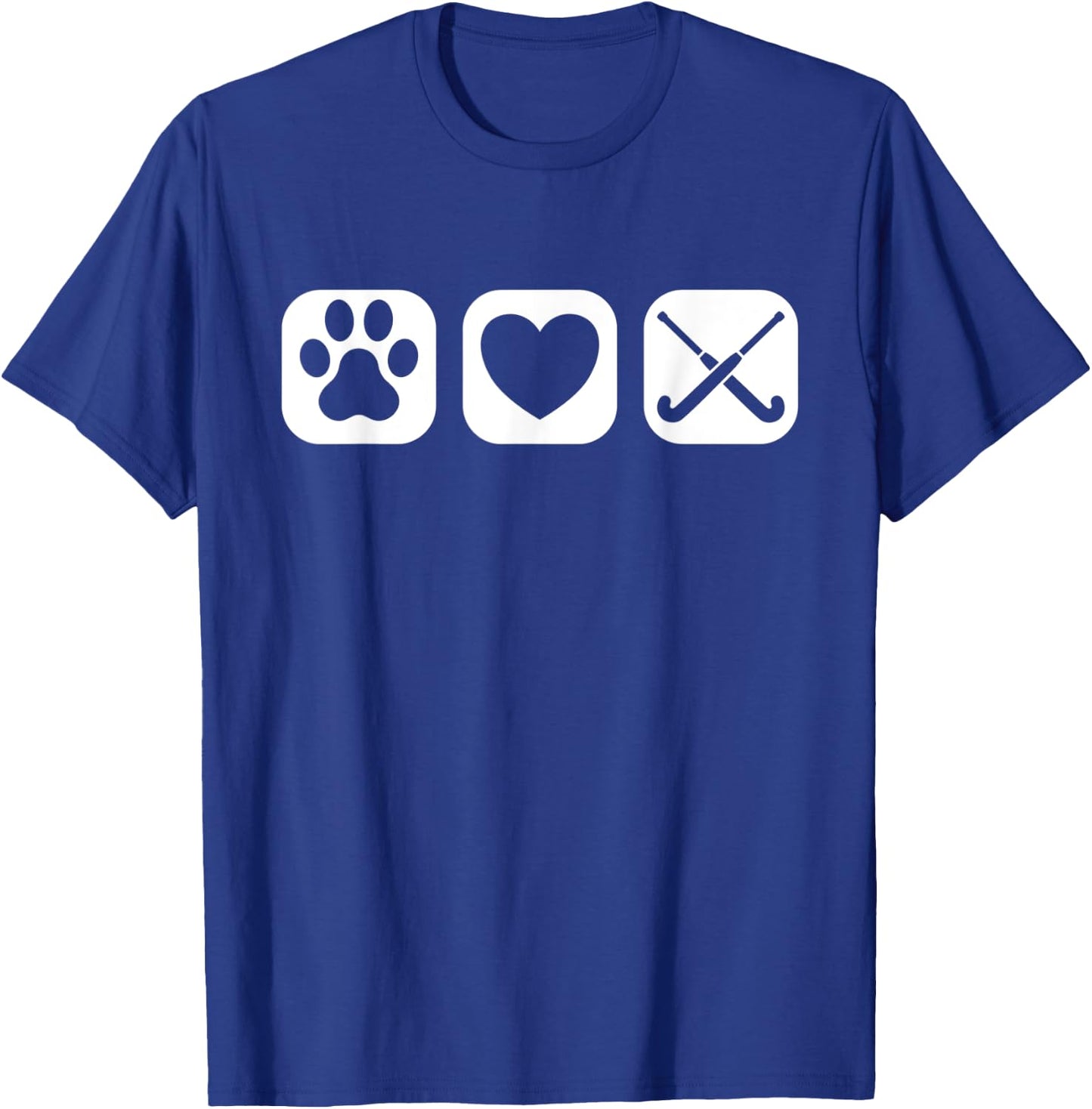 Field Hockey Sticks Dog Paw Love - Field Hockey Team T-Shirt - T-Shirt | Royal