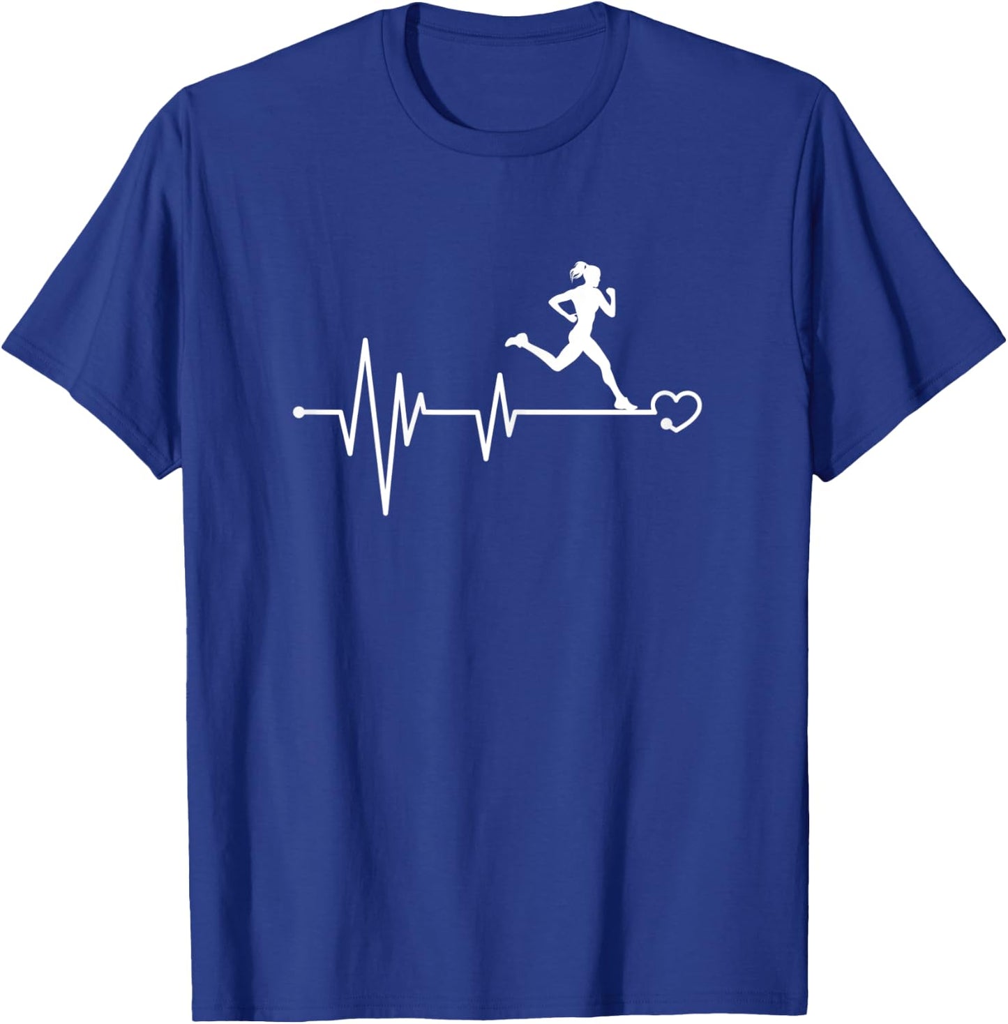 Funny Running & Jogging Heartbeat T-Shirt - T-Shirt | Royal