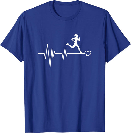 Funny Running & Jogging Heartbeat T-Shirt - T-Shirt | Royal