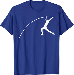Silhouette Pole Vault Jumping Running Vaulter High Jumper T-Shirt - T-Shirt | Royal