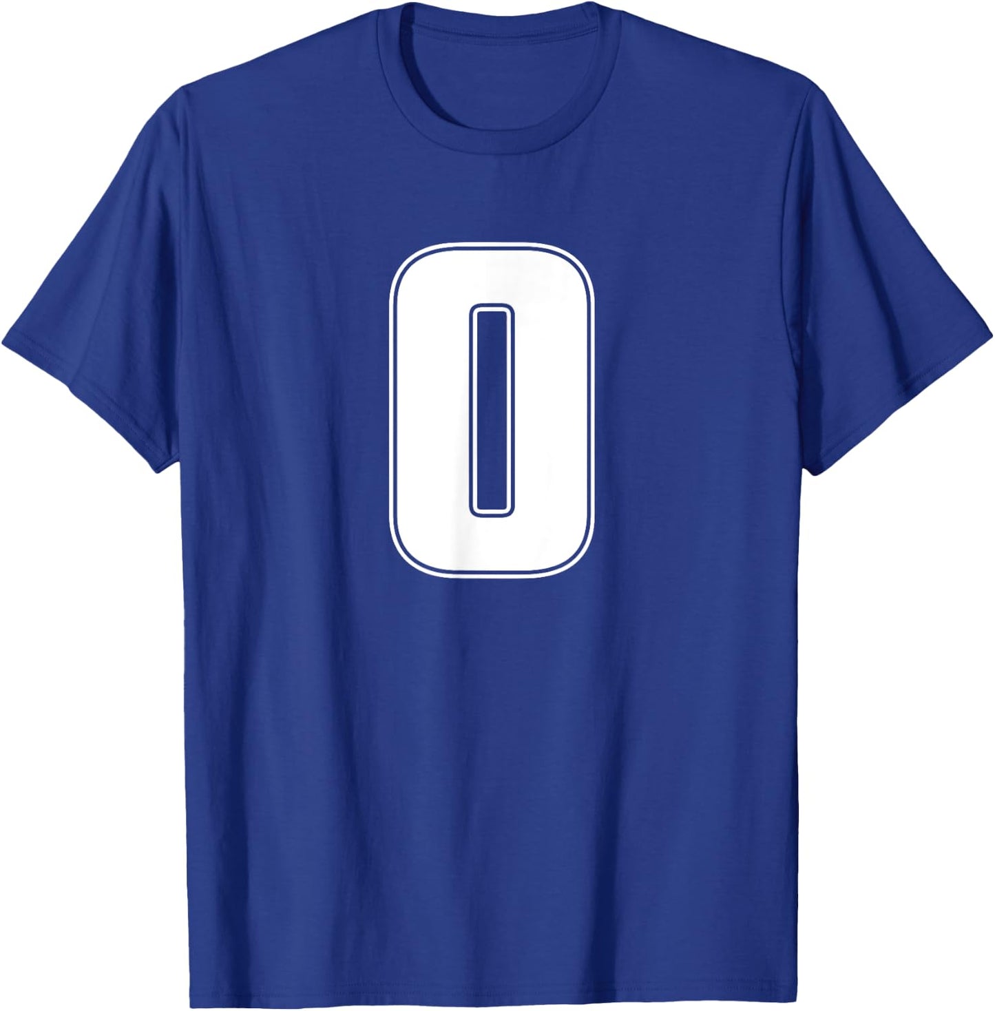 Number 0 Zero Sports Athletic Team Jersey Varsity Uniform T-Shirt - T-Shirt | Royal