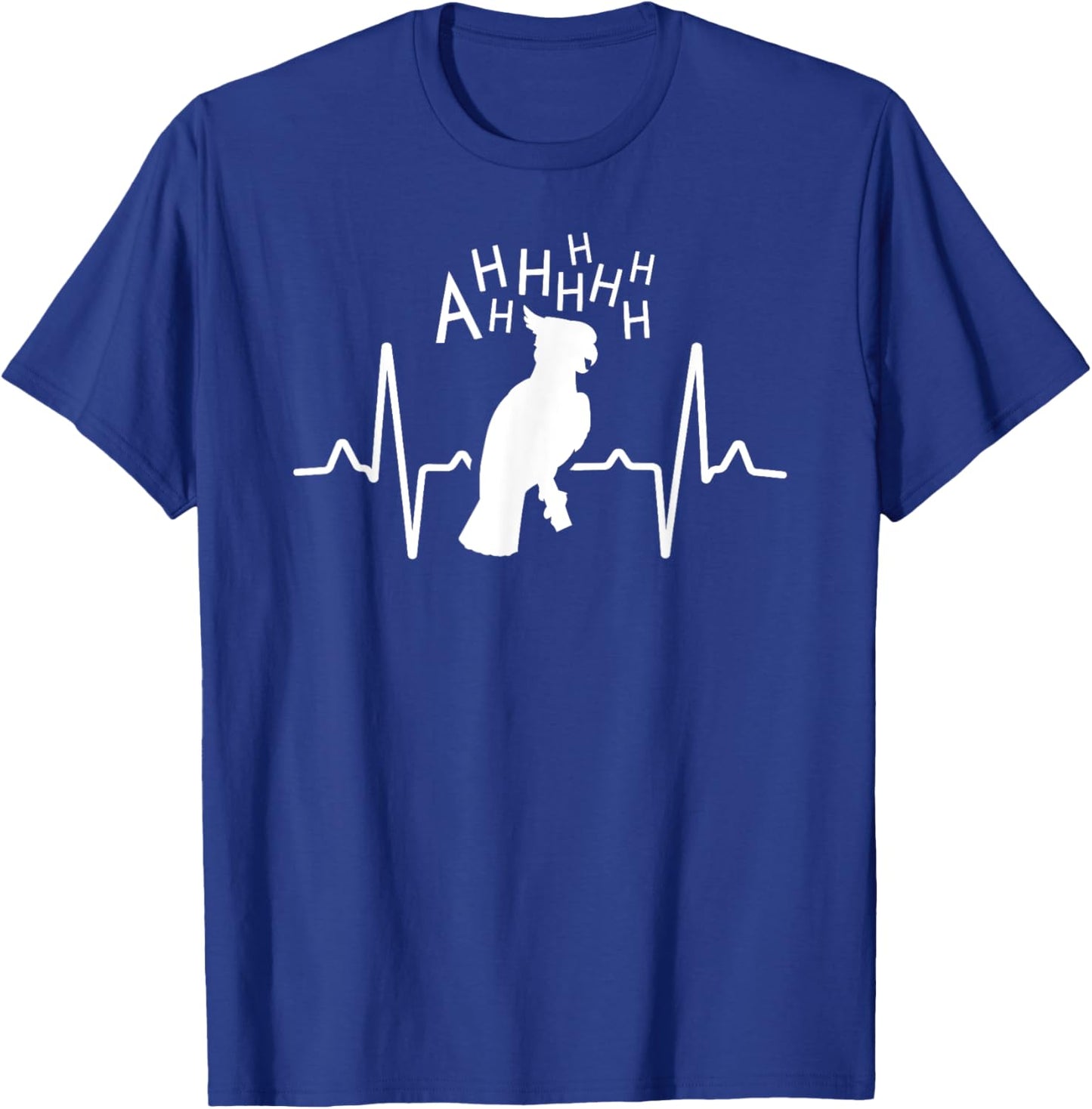 Parrot Shirt Screaming Cockatoo Gifts Heartbeat T-Shirt - T-Shirt | Royal