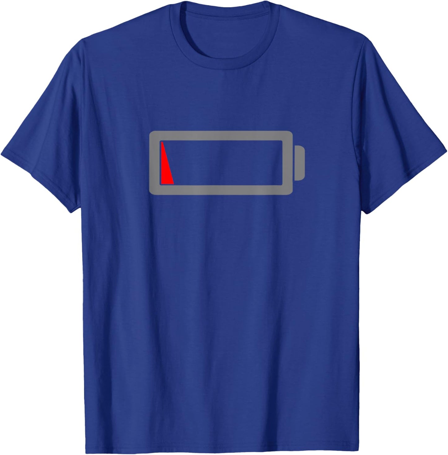 Low Battery Funny Humor Low Energy Sarcasm Design Men Women T-Shirt - T-Shirt | Royal