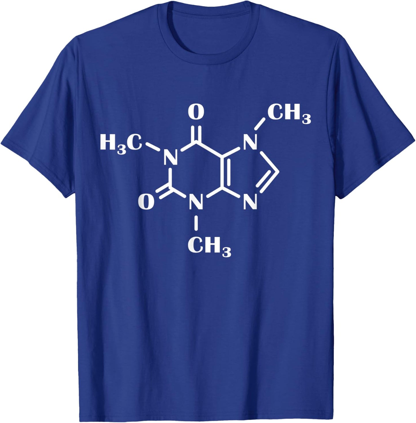 Caffeine Molecule | Coffee Shop Barista | Organic Chemistry T-Shirt - T-Shirt | Royal