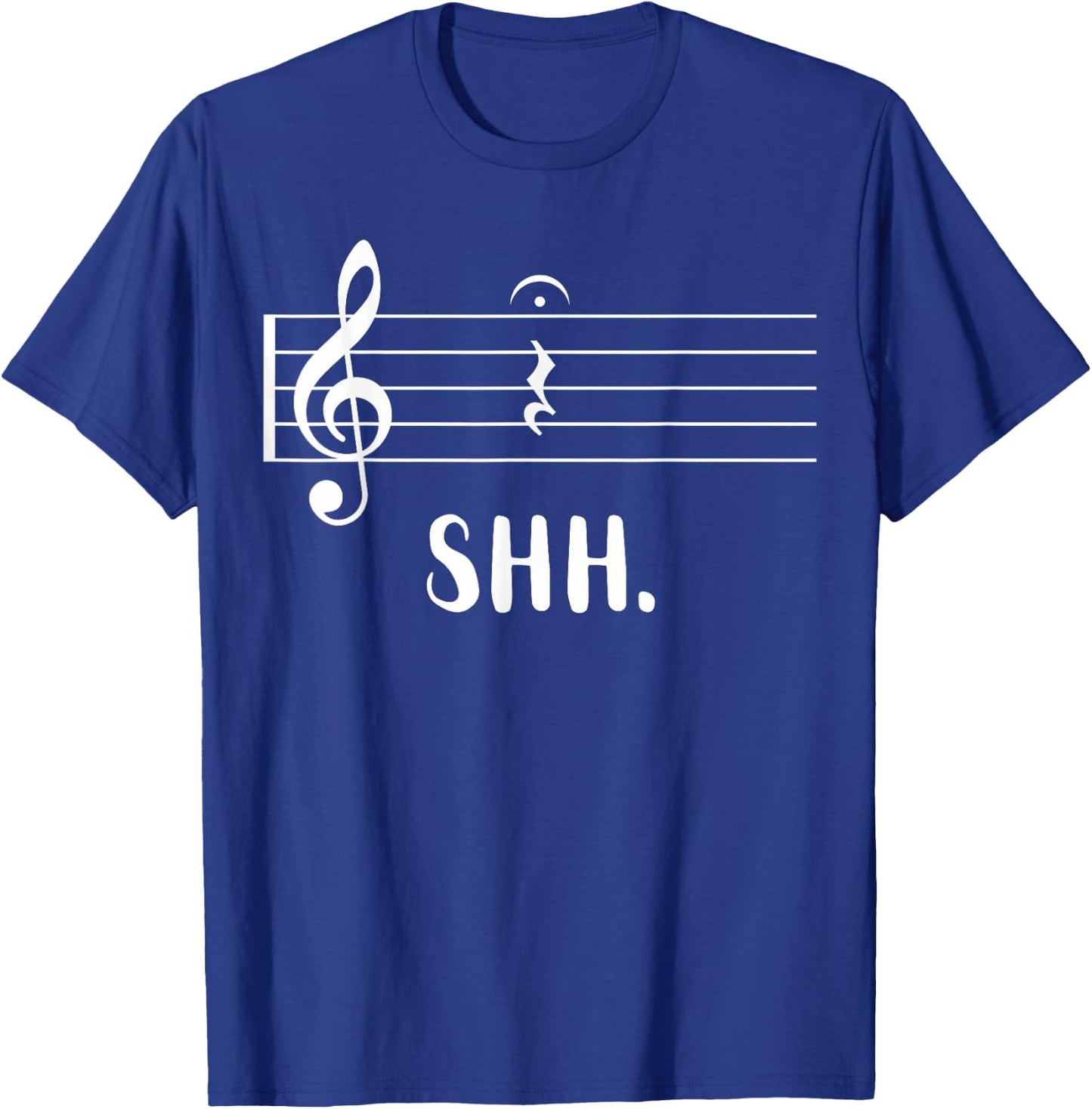 Funny Music Shirt Shh Quarter Rest and Fermata T-Shirt - T-Shirt | Royal