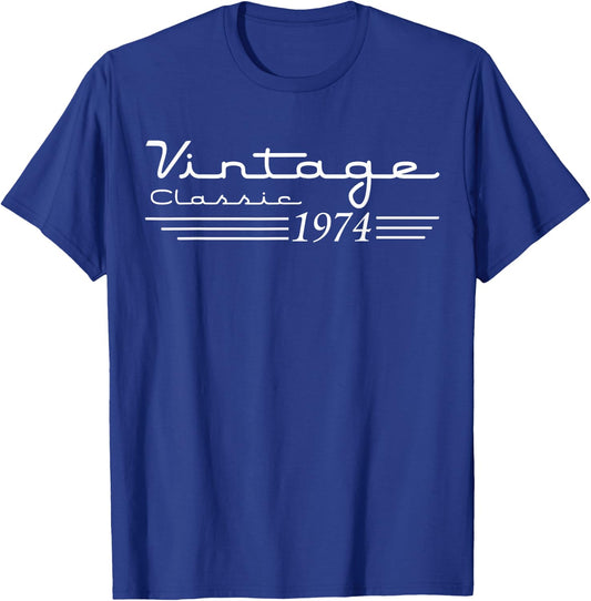 Vintage 51th Birthday Decorations Vintage 1974 51 Years Old T-Shirt - T-Shirt | Royal