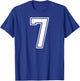 Number 7 Fan Player Jersey Style #7 Men Women Kids T-Shirt - T-Shirt | Royal