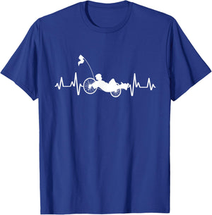 Recumbent Bike Heartbeat Frequency T-Shirt - T-Shirt | Royal