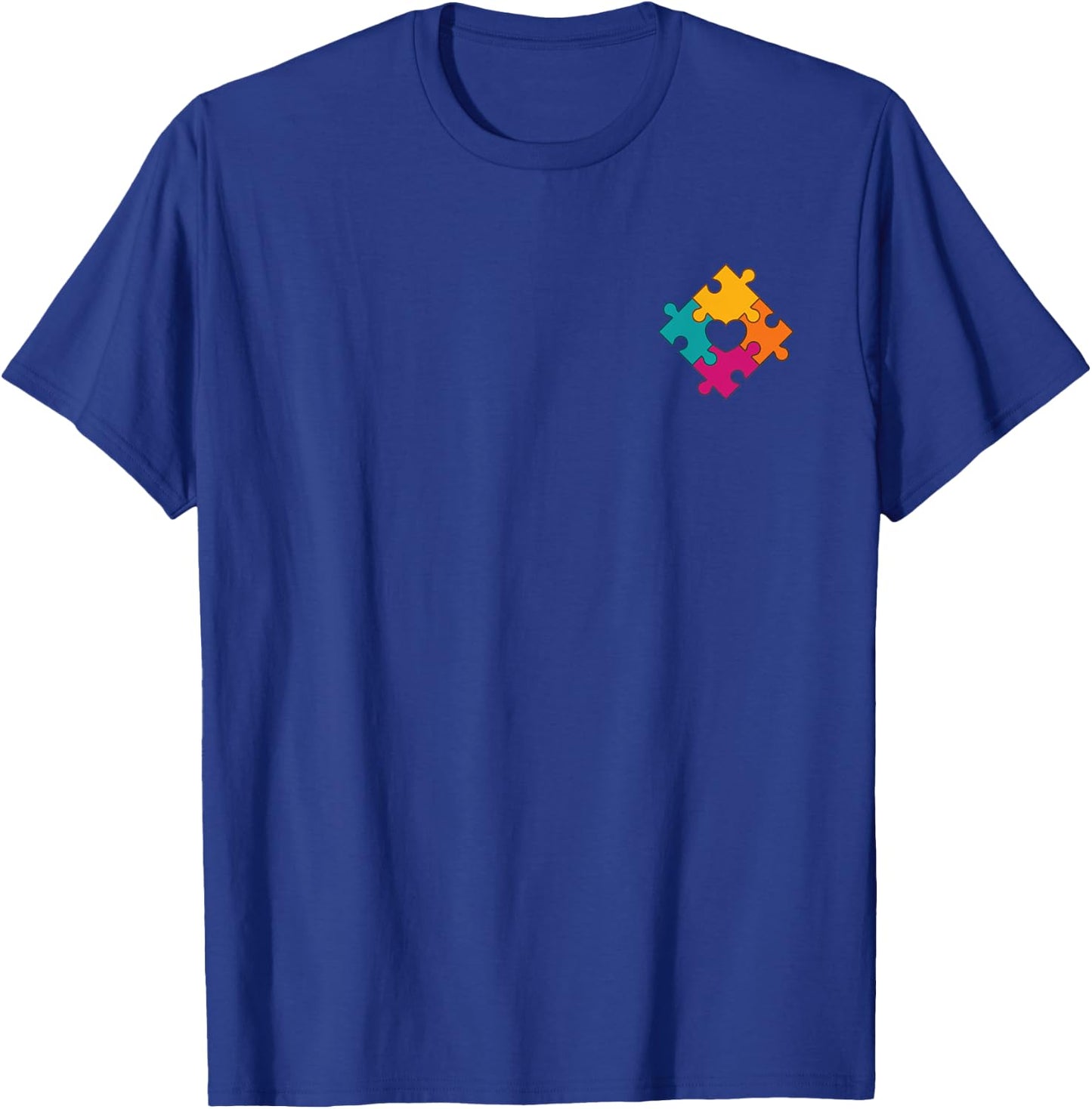 Pocket Puzzle Piece Autism Awareness T-Shirt - T-Shirt | Royal