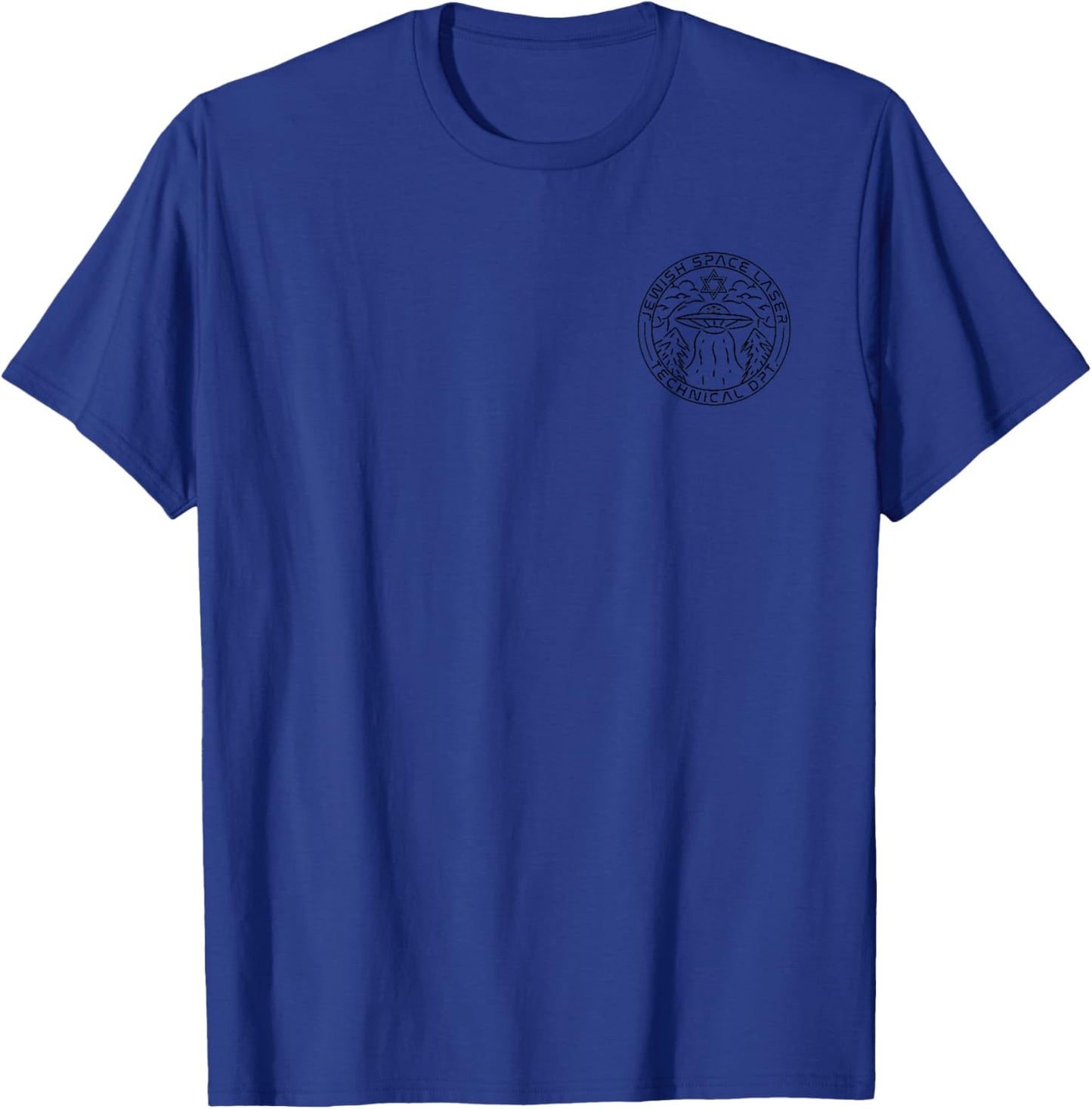 Jewish Space Laser Logo Pocket Badge Distressed Funny Meme T-Shirt - T-Shirt | Royal