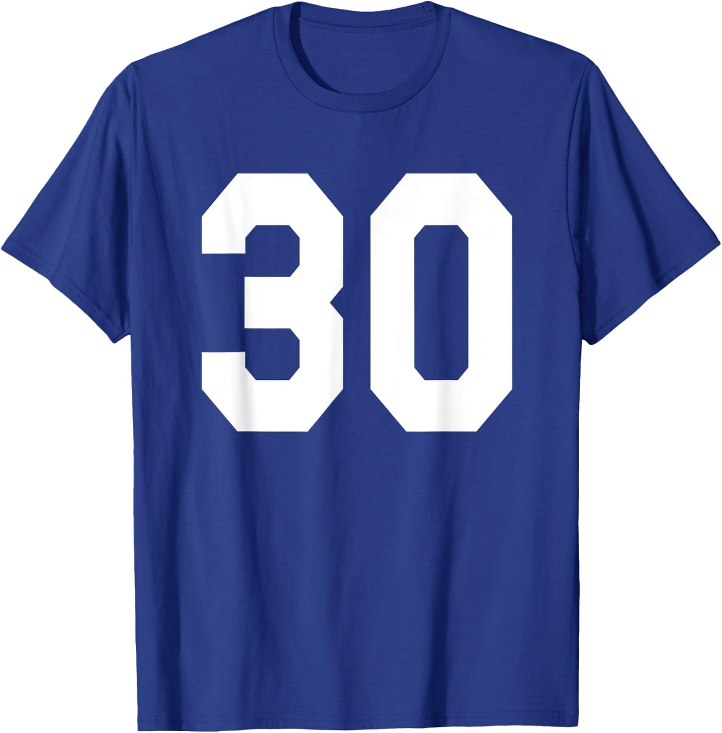 Number 30 Sports Jersey Front and Back Team Player T-Shirt - T-Shirt | Royal