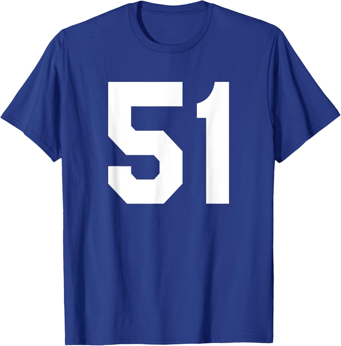 Number 51 Sports Jersey Front and Back Team Player T-Shirt - T-Shirt | Royal