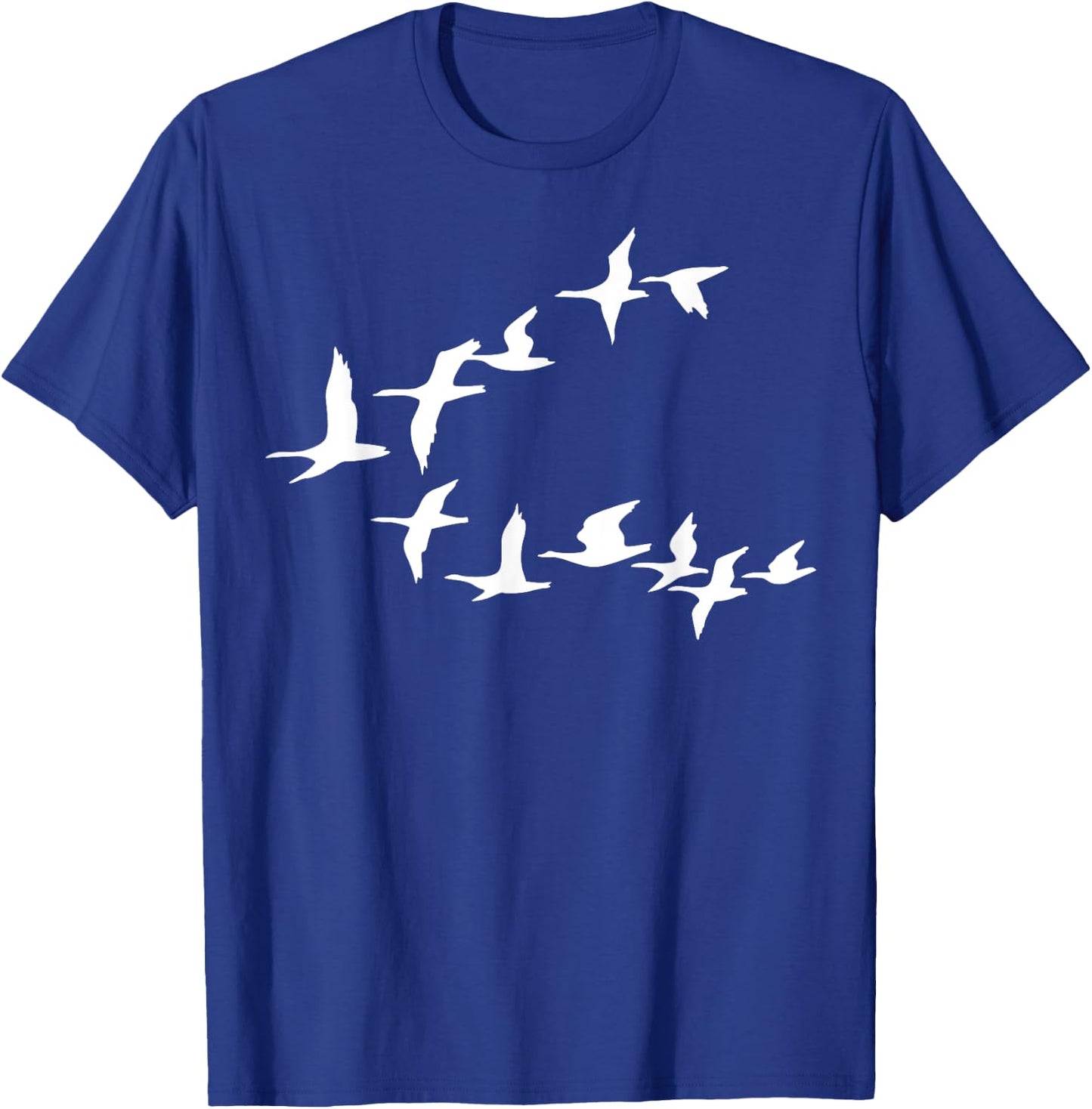 Birds In Flight, V Pattern Flock Of Geese T-Shirt - T-Shirt | Royal