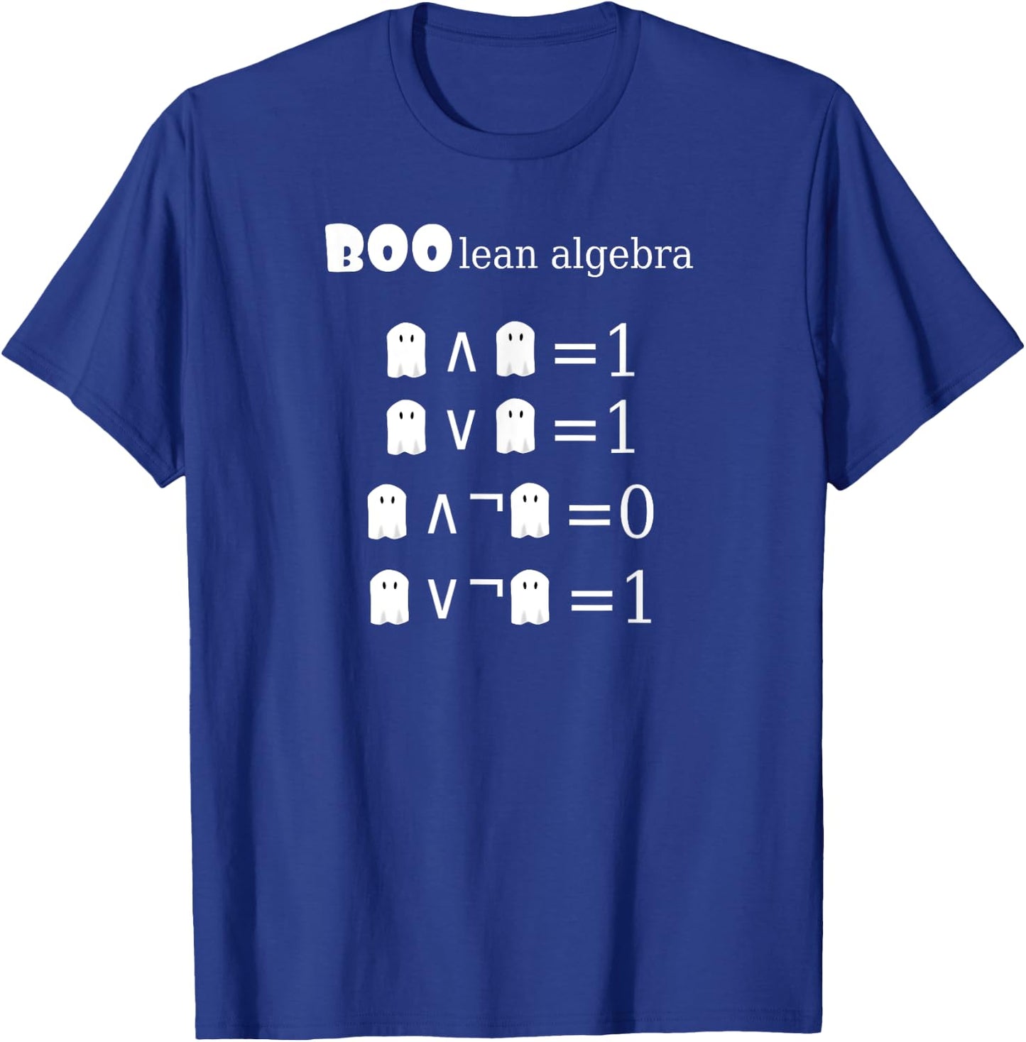 Boo-lean Algebra Halloween Math T-Shirt - T-Shirt | Royal