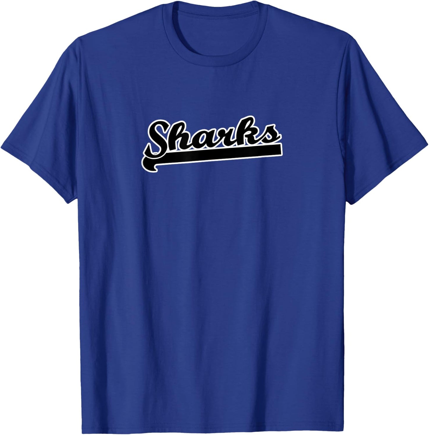 Go Sharks Baseball Softball T-Ball Cheer Team Fan T-Shirt - T-Shirt | Royal