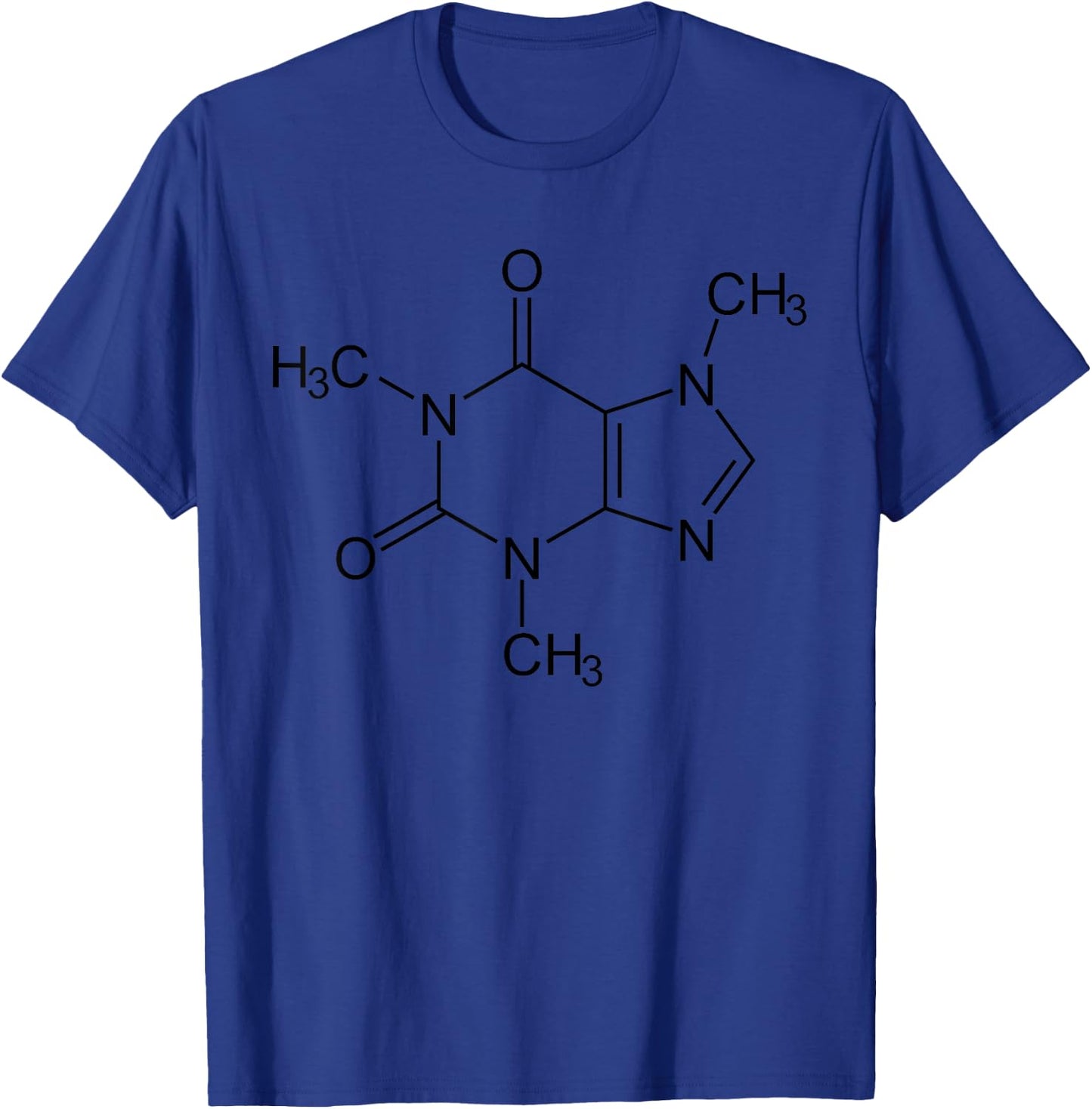 Caffeine Molecule funny Coffee Chemical formula T-Shirt - T-Shirt | Royal