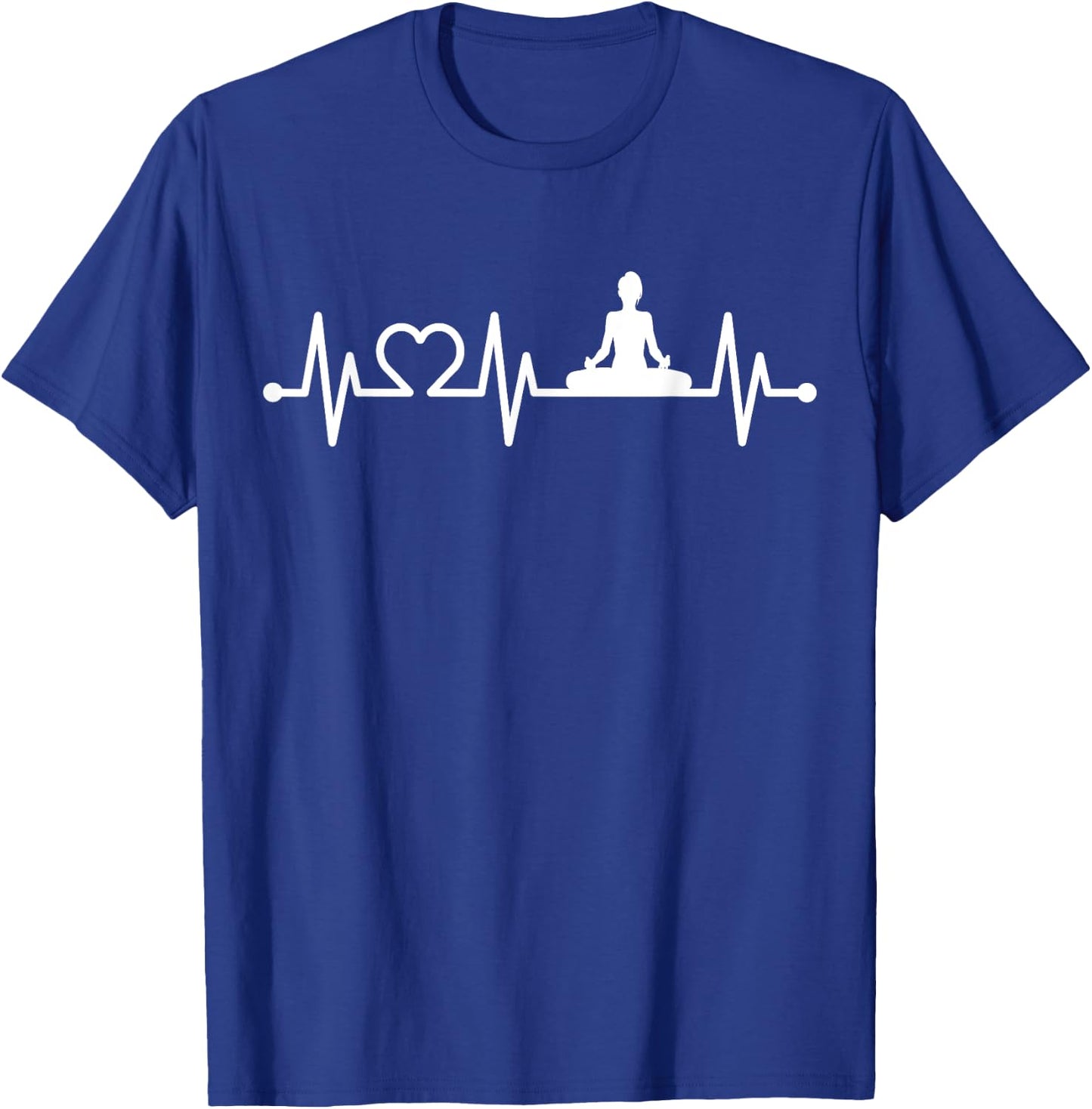 EKG Heartbeat Yoga with Heart Lotus Seat Padmasana Pulse T-Shirt - T-Shirt | Royal
