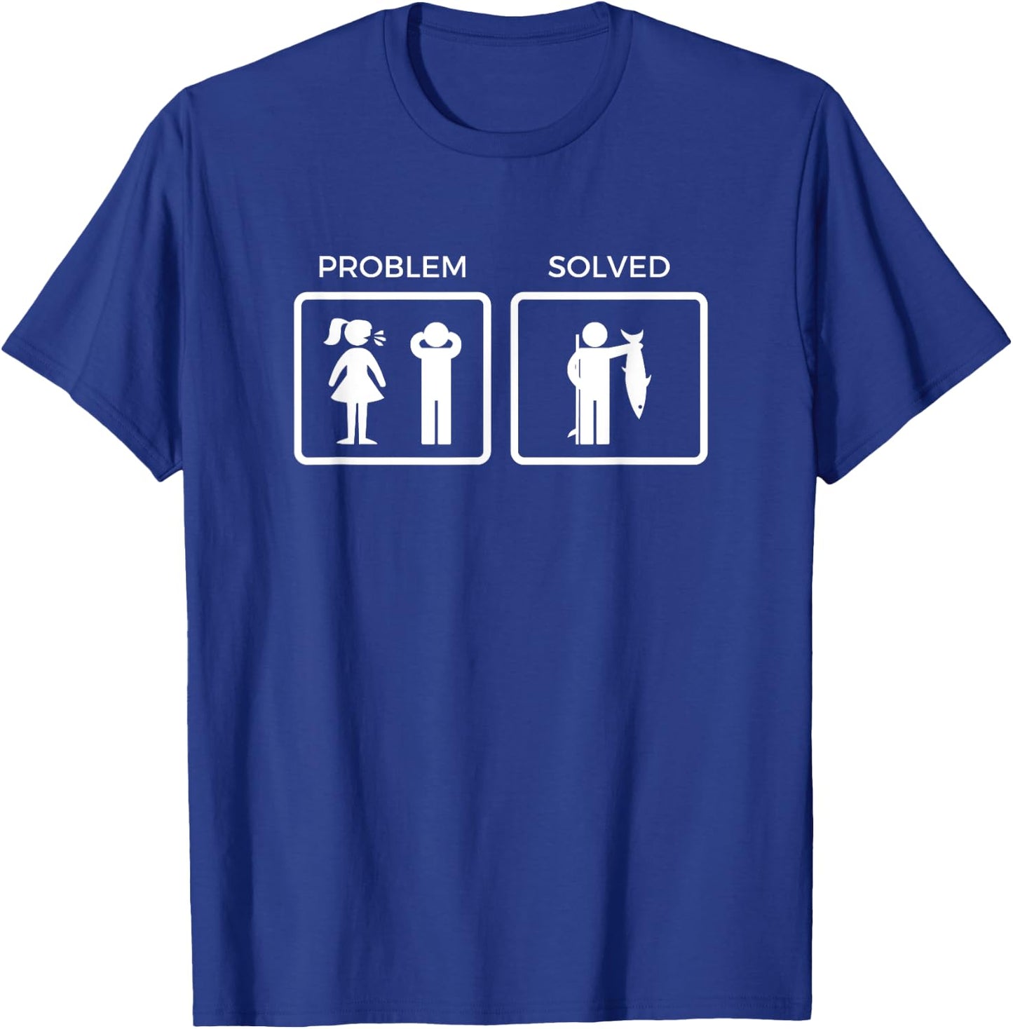 Funny Problem Solved Fishing T-Shirt - T-Shirt | Royal