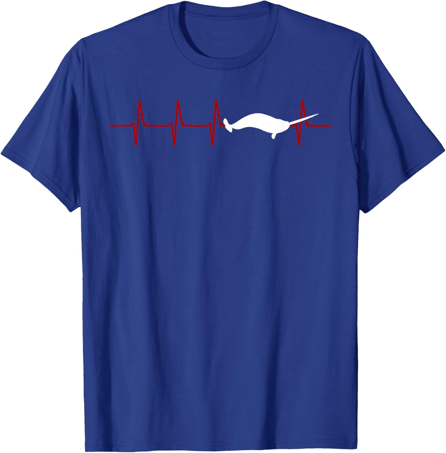 Narwhal Heartbeat Oceanologist Sea Animal Whale Ocean T-Shirt - T-Shirt | Royal