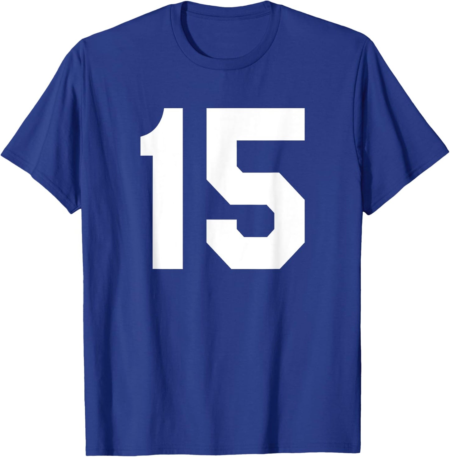 Number 15 Sports Jersey Front and Back Team Player T-Shirt - T-Shirt | Royal