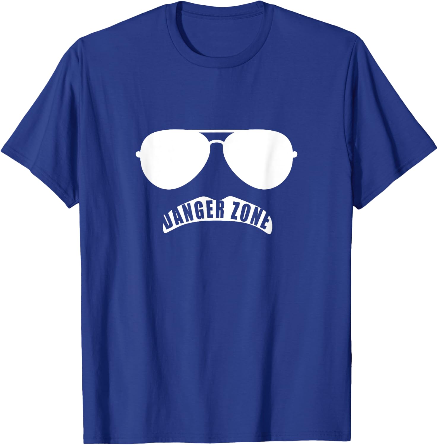 Danger Zone Funny Cute Sunglasses Mustache Aviator Jet T-Shirt - T-Shirt | Royal