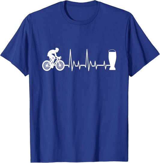 Road bike and beer - road bike cycling bike racing bike T-Shirt - T-Shirt | Royal