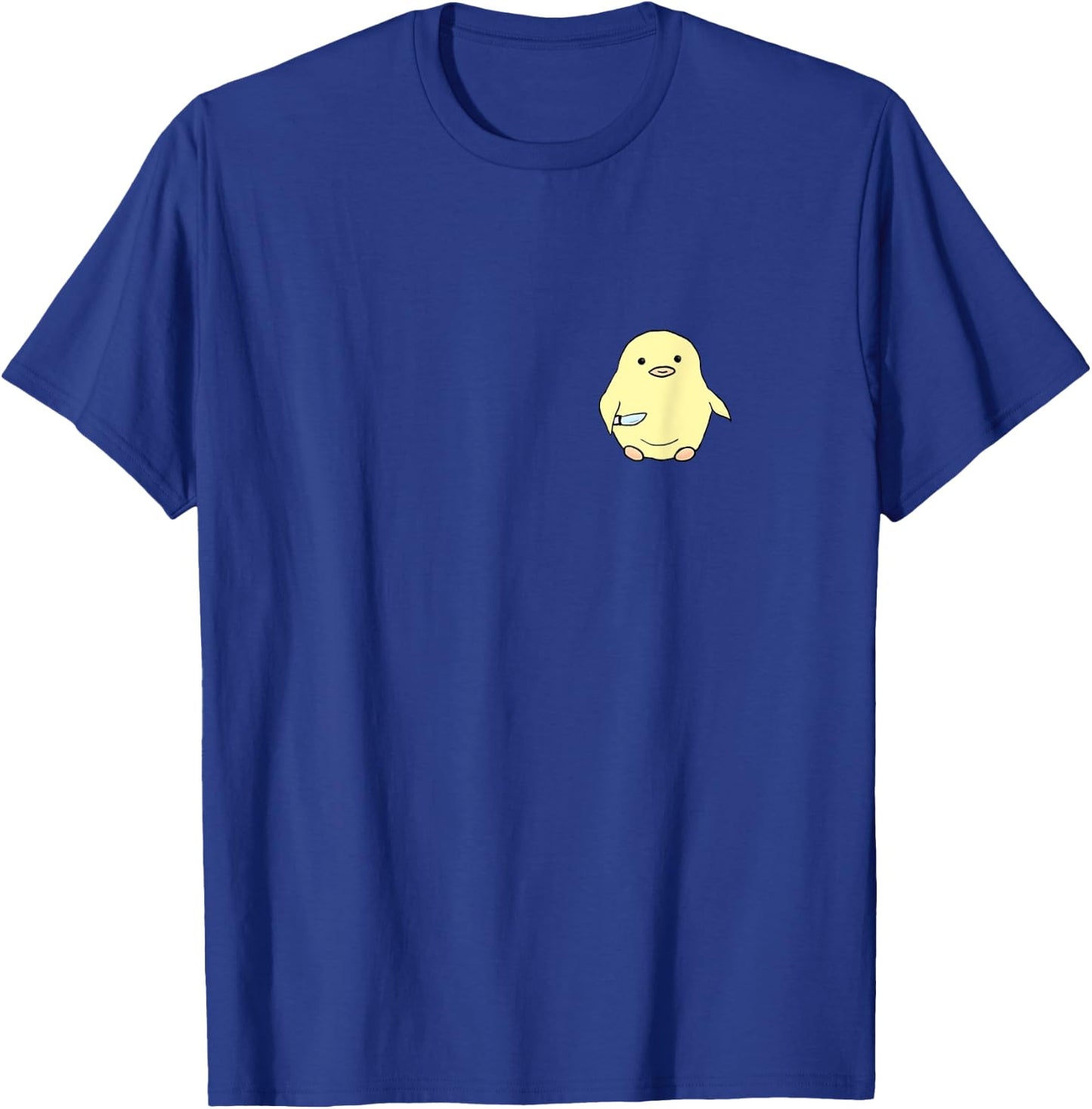 Chick - Chicken with Knife Funny T-Shirt - T-Shirt | Royal