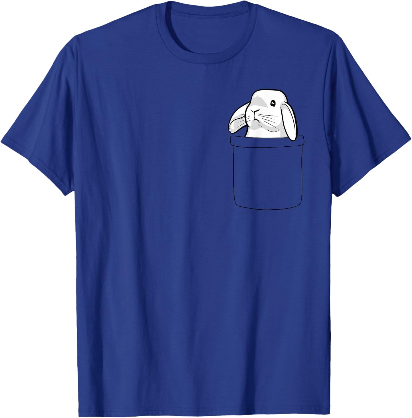 Rabbit Pocket Cute Bunny Women Girls Boys Kids T-Shirt - T-Shirt | Royal