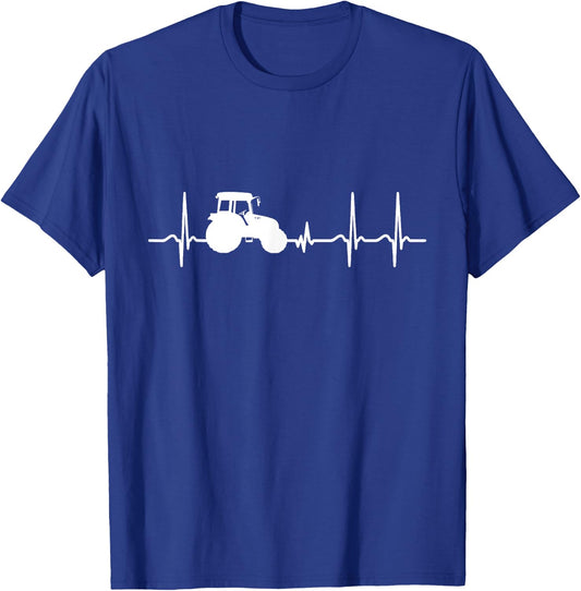 Tractor Heartbeat EKG T-Shirt - T-Shirt | Royal